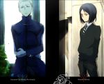  black_hair blonde_hair blue_eyes fate/stay_night fate/zero fate_(series) gloves green_eyes highres kayneth_archibald_el-melloi male multiple_boys necktie nogi_(acclima) rider_(fate/zero) waver_velvet 