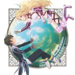  blonde_hair highres jewelry jude_mathis long_hair ma_na_roo milla_maxwell necklace purple_eyes smile tales_of_(series) tales_of_xillia violet_eyes yellow_eyes 