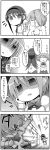  akemi_homura bullet comic gun hair_ornament hair_ribbon hairband hairclip highres kamata_yuuya long_hair mahou_shoujo_madoka_magica miki_sayaka monochrome pantyhose ribbon running school_uniform shaded_face short_hair short_twintails translated translation_request troll_face twintails weapon 