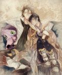  alvin_(tales_of_xillia) ayu_(auko2010) black_hair brown_hair highres jacket jude_mathis male multiple_boys scarf sleeping tales_of_(series) tales_of_xillia tipo_(xillia) tippo yellow_eyes 