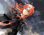  blue_eyes cloak dutch_angle frown headband heki_(boundary0) long_hair male red_hair redhead serious sky solo tales_of_(series) tales_of_symphonia zelos_wilder 