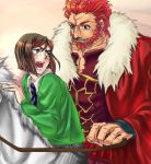  armor beard bob_cut brown_hair cape facial_hair fate/stay_night fate/zero fate_(series) green_eyes horse male necktie pmdtpmdt red_hair redhead reigns rider_(fate/zero) waver_velvet 