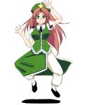  braid chinese_clothes green_eyes hat hong_meiling kuze long_hair red_hair redhead solo touhou 