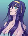  blue_hair breasts bust long_hair manamiya_chikane saburo smile solo zettai_shoujo_seiiki_amnesian 