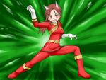  1girl animal_ears artist_request belt boots female gaored gloves henshin hyakujuu_sentai_gaoranger long_hair minna-dietlinde_wilcke paw_pose pose skirt solo strike_witches super_sentai 