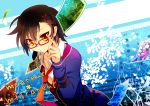 alternate_costume androgynous bad_id black_hair blazer glasses hairdressing jude_mathis male miyu_(matsunohara) mouth_hold necktie photo photo_(object) red-framed_glasses tales_of_(series) tales_of_xillia yellow_eyes 