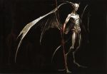  dark_souls demon_wings highres official_art polearm scan spear weapon wings 