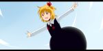 blonde_hair hair_ribbon kuze outstretched_arms red_eyes ribbon rumia solo spread_arms the_embodiment_of_scarlet_devil touhou youkai 