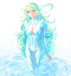  alternate_hair_color bad_id bodysuit breasts cleavage green_hair liduke lottalove milla_maxwell red_eyes spoilers tales_of_(series) tales_of_xillia water 