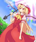  blonde_hair flandre_scarlet hat long_hair red_eyes ryosios side_ponytail solo the_embodiment_of_scarlet_devil touhou umbrella wings 