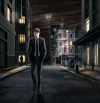  brown_hair cing city fire_hydrant formal highres hotel_dusk kyle_hyde last_window male moon necktie night night_sky official_art postbox short_hair sky suit 