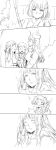  ^_^ axis_powers_hetalia bangs blunt_bangs blush broom closed_eyes coat comic embarrassed eyes_closed faceless faceless_female flower genderswap hair_flower hair_ornament hair_ribbon hat highres japan_(hetalia) japanese_clothes kimono long_hair monochrome multiple_girls open_mouth ribbon russia_(hetalia) sabata_yuki short_hair silent_comic sketch smile staring surprised sweat teeth white_skin yuri 