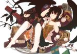  fuurin_(omaemona) hat headphones mask shameimaru_aya sitting skirt solo tengu thigh-highs thighhighs tokin_hat touhou wings zettai_ryouiki 