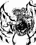  abstract dress f7(eiki) flandre_scarlet hat monochrome solo the_embodiment_of_scarlet_devil touhou wings 