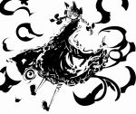  abstract animal_ears braid cat_ears cat_tail extra_ears f7(eiki) from_behind kaenbyou_rin looking_back monochrome multiple_tails solo tail touhou twin_braids 