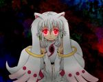  :3 animal_ears daffobird detached_sleeves glowing glowing_eyes kyubey long_hair mahou_shoujo_madoka_magica male midriff payot personification red_eyes solo tail white_hair 