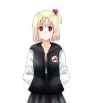  alternate_costume blonde_hair casual collarbone fang hair_ribbon kuze red_eyes ribbon rumia solo the_embodiment_of_scarlet_devil touhou youkai 