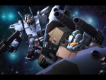  gm_(mobile_suit) gm_cannon_ii gm_custom gun gundam gundam_0083 highres mecha no_humans reigan rifle shield space weapon 