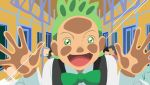  bowtie dent_(pokemon) green_eyes green_hair haunohane highres pokemon pokemon_(anime) subway 