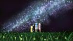  arakawa_under_the_bridge blonde_hair blue_hair character_request crossover denpa_onna_to_seishun_otoko drawfag field firefly from_behind glowworm hand_holding highres holding_hands hoshimiya_yashiro long_hair multiple_girls night night_sky nino_(arakawa) pink_hair sky star_(sky) starry_sky telescope touwa_erio wallpaper 