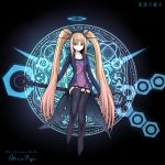  hair_ornament langjiao long_hair magic_circle pixiv_fantasia pixiv_fantasia_wizard_and_knight red_eyes solo twintails 