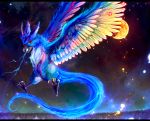  bird epic moon no_humans pokemon solo star_(sky) suiryuu_(starry_dorm) tsurara_neko wings 
