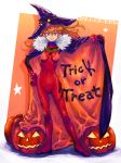  blue_eyes blue_hair bodysuit boyaking cape fur_trim halloween hat jack-o&#039;-lantern jack-o'-lantern long_hair neon_genesis_evangelion orange_hair plugsuit pumpkin smile solo soryu_asuka_langley souryuu_asuka_langley star trick_or_treat witch_hat 