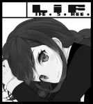  braid circle_cut copyright_request face long_hair monochrome shirabi_(life-is-free) solo 