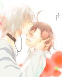  ahoge choker closed_eyes eyes_closed f-tani flower forehead_kiss happy kiss last_order smile to_aru_majutsu_no_index translated translation_request white_hair 