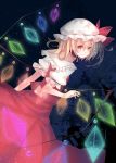  blonde_hair cuivre dutch_angle flandre_scarlet hat looking_back solo the_embodiment_of_scarlet_devil touhou wings 