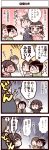  4koma :&lt; black_hair blush brown_hair business_suit comic formal glasses gloom_(expression) happy keuma necktie open_mouth original smile sparkle suit surprised translated translation_request wang-sensei young 