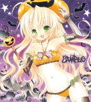  bat blush copyright_request halloween jack-o&#039;-lantern jack-o'-lantern panties pumpkin sample solo star thigh-highs thighhighs underwear wings 