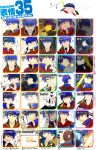 blue_eyes blue_hair blush chart expressions fire_emblem food highres ike kirby kirby_(series) open_mouth smile super_smash_bros. sweatdrop 
