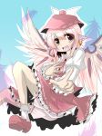  bird_wings hat highres migi_nagi mystia_lorelei pink_eyes pink_hair pointing solo touhou wings 