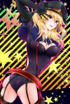  ass belt black_legwear blonde_hair breasts capelet cleavage cosplay crossover garter_straps gradient_hair green_hair hat kiraboshi_(star_driver) kurobe_sclock large_breasts leotard long_hair looking_back milla_maxwell multicolored_hair red_eyes solo star star_driver tales_of_(series) tales_of_xillia thigh-highs thighhighs v v_over_eye watanabe_kanako watanabe_kanako_(cosplay) 