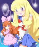  bishoujo_senshi_sailor_moon blonde_hair bow choker cosplay doll gloves hair_bow kami_nomi_zo_shiru_sekai kujou_tsukiyo long_hair luna_(kaminomi) magical_girl parody purple_eyes sailor_moon sailor_moon_(cosplay) school_uniform serafuku tsuki_ni_kawatte_oshioki_yo violet_eyes yuto 