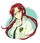  brown_hair chihiro_(artist) chihiro_(hiro-ya-hiro) evangelion:_2.0_you_can_(not)_advance glasses hairband long_hair makinami_mari_illustrious necktie neon_genesis_evangelion rebuild_of_evangelion school_uniform solo twintails 