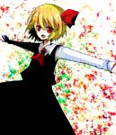  blonde_hair fang necktie outstretched_arms red_eyes rumia solo spread_arms the_embodiment_of_scarlet_devil touhou youkai 