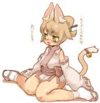 aoneko bell blush cat_ears catgirl japanese_clothes nekomimi original short_hair tail 