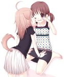  animal_ears dog_ears doggirl flat_chest inumimi licking loli long_hair original skirt tail tears twin_tails yui_(spica) 