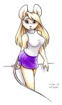 female furry long_hair mouse mouse_girl skirt sleeveless tail turtleneck