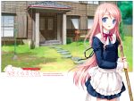   blush flat_chest long_hair maid sakura_sakura skirt uniform wallpaper  