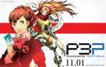  1girl brown_hair female_protagonist_(persona_3) headphones official_art persona persona_3 red_eyes school_uniform soejima_shigenori solo tagme 