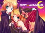 blush brother_and_sister cape grin halloween happy_halloween hat highres incest kagamine_len kagamine_rin looking_at_viewer meiya_neon siblings smile twins vocaloid