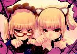  blush catgirl glasses gothic nekomimi short_hair twins twintails 