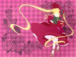 bonnet curly_hair dress long_sleeves polychromatic red_dress rozen_maiden shinku shoes tagme twintails very_long_hair 