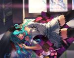 1girl aqua_eyes aqua_hair cake catwyz food hands hatsune_miku lips lipstick long_hair looking_at_viewer open_mouth pastry solo thighhighs twintails vocaloid world_is_mine_(vocaloid) zettai_ryouiki 