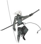  d.k male nier nier_(character) short_hair solo sword tagme white_hair 