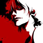  hellsing lowres male monochrome oekaki red red_background solid&amp;etc white 