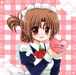  engrish hayate_no_gotoku! heart long_hair maid maria ranguage red_eyes sukuneko typo valentine 